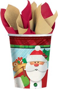 Gobelets en carton au style kraft avec motifs de Noël traditionnels