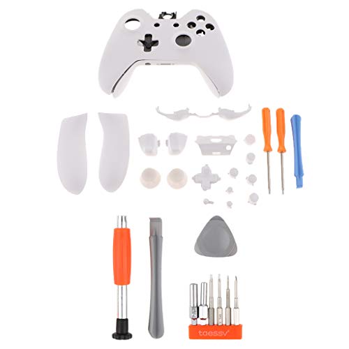 Capa de substituição branca completa para controle Microsoft Xbox One Elite com pegas de placa front