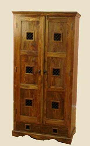 Image of Sheesham Solid Wood Furniture Kuber Wardrobe for Bedroom