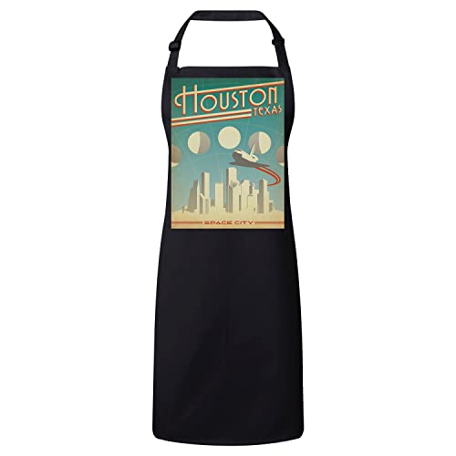 Tablier Cuisine Premium Noir Houston Poster Vintage Art Deco