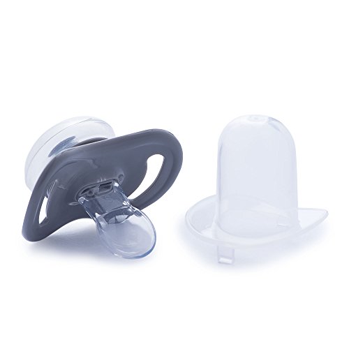 JOOVY 2 Piece Airnoogie Pacifier, Gray, Medium