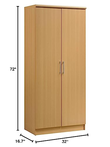 Hodedahimport2doorwardrobewithadjustableremovableshelveshangingrodbeech Urban Country Home Decor Hodedah import 2 door wardrobe with adjustableremovable shelves hanging rod beech urban country home decor