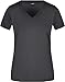 Produktbild James & Nicholson Damen Ladies' Active-V T-Shirt, Schwarz (Black), 36 (Herstellergröße: M)