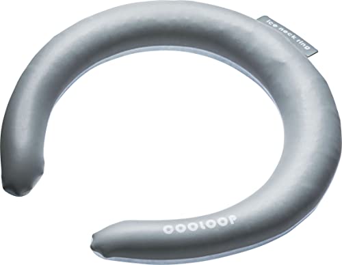 COOLOOP Ice Neck Ring, Freezes at 78°F (28°C), Cooling for 2 Hours in Midsummer Flame Sun, Gray, Small