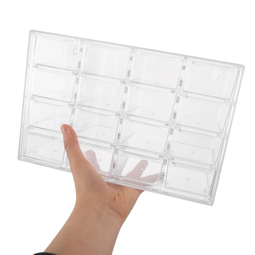 GALPADA Organizador de Joyas Transparente 16 Compartimentos Caja de Almacenamiento de Plástico Cajón Extraíble Organizador de Escritorio para Oficina y Tocador 24 X 15 X 10 CM - imagen 4