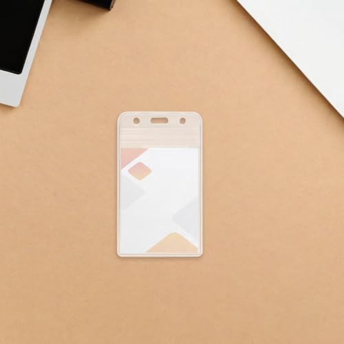 Funda para tarjetas de identificación vertical resistente a rayaduras, pack de 100 piezas 4