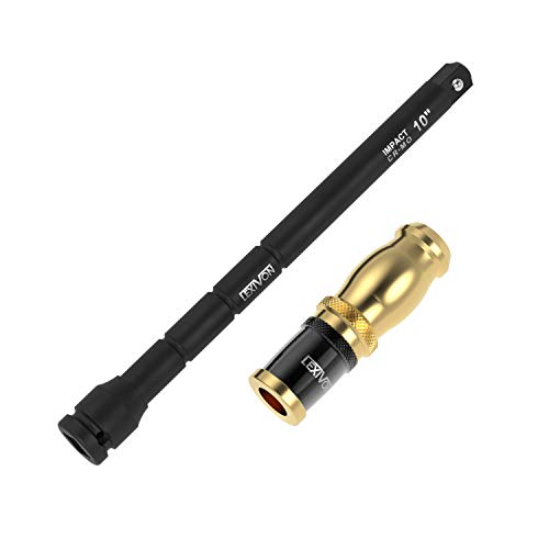 Lexivon 1/2" Impact Driver Speed Collar 10" Impact Extension Bar | Adjustable 3-Position Aluminum Spinning Handle, Cr-Mo Steel Extension = Fully Impact Grade (Lx-116) #TOP6
