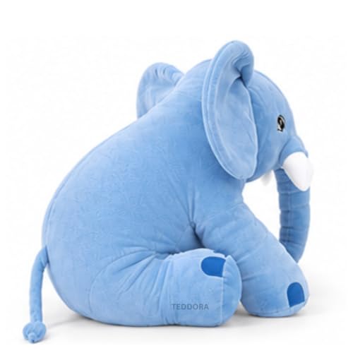 Image of Big Jumbo Elephant Soft Toy for Kids Girls Boys,Sky Blue,Big cushionAnimal Plush Stuffed Baby Teddy Gift Birthday, 60 cm