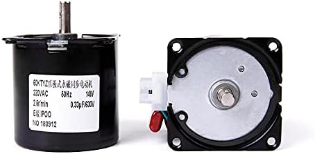 1pcs 60KTYZ Permanent Magnet Synchronous Motor AC220V 14W Gear Motor1.2/ 2.5/5/10/15/20/30/40/50/60/80/100/110rpm - (Speed: 80rpm)