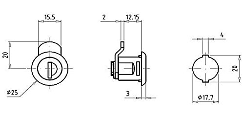 Hebelschloss inkl. 2 Schlüssel