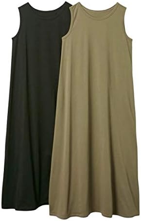 Amazon Nissen ニッセン パジャマ ルームウェアトップス 大きいサイズ パジャマ ルームウェアトップス 大きいサイズ パジャマ ルームウェア 3秒 ルームワンピ2枚組 綿混 ゆったり 涼しい ノースリーブ ルームワンピース ルームワンピース ネグリジェ 通販