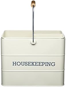 KitchenCraft Living Nostalgia Metal Cleaning Caddy, 33 x 21 x 26 cm - Antique Cream