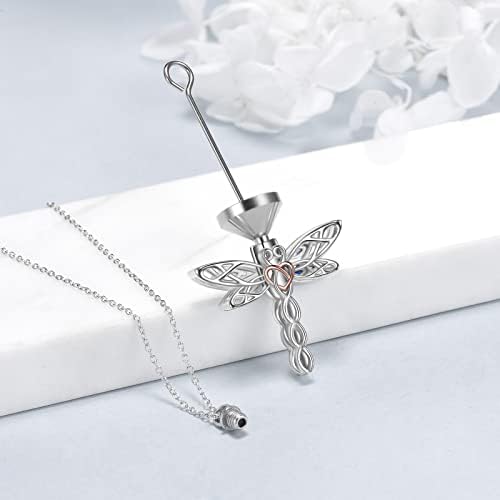 POPLYKE Dragonfly /Urn Ashes Necklace Gifts for Women Sterling Silver Celtic Knot Irish Jewelery for Girls