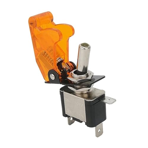 Interrupteur à bascule LED 12V 20A vert transparent avec cache avion pour auto et bateau - 3