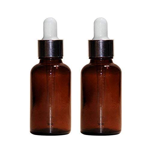 BH PLAST(SET OF 2 PCS 30ML AMBER COLOR, EMPTY REFILLABLE GLASS DROPPER BOTTLES FOR ESSENTIAL OILS,SERUMS,FACEOIL,BEAUTY OIL, AROMA OILS AND OIL CARRIERS