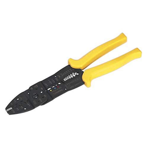 Sealey Ak3851 Crimping Tool Insulated/Non Insulated Terminals, Red, 24mm x 96mm x 250mm