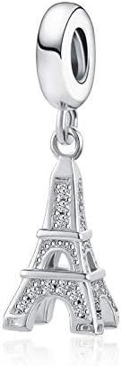 MiniJewelry Women Girls Plane Love Heart Rainbow Eiffel Tower Snowflake Owl Bird Beads Charms for Bracelets Pendant Necklaces Gift Box Car Pumpkin Carriage