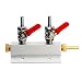 Liseal 2 Vie CO2 Distributore di Gas collettore del distributore di Birra ad Aria CO2 Splitter, 1/4"con valvole di Controllo Integrate