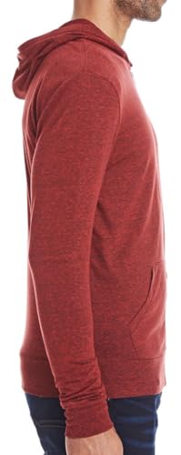 Threadfast Apparel Unisex Triblend Full-Zip Light Hoodie L RED TRIBLEND4