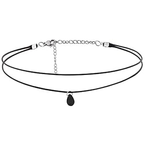 Sacina Layered Black Choker Necklace, Glass Teardrop Necklace, Black Choker, Gothic Choker, Boho Necklace, Christmas Jewelry Gift for Women