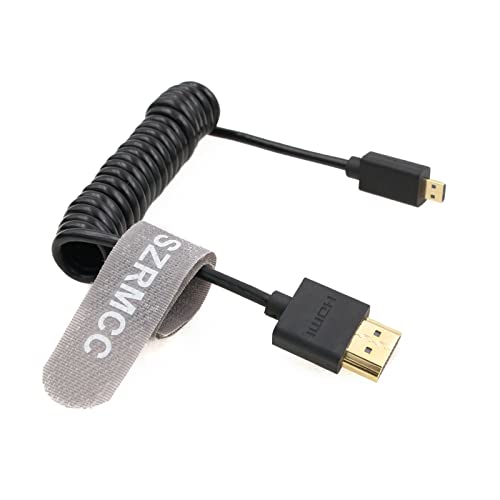 SZRMCC 8K 2.1 Micro HDMI to HDMI High Speed Coiled Cable for GoPro Hero 3/4 Canon EOS M5 Sony A6000 A7III RX10 Nikon B500 Z6 Raspberry Pi 4 Atomos Ninja 2 Monitor - Image 4