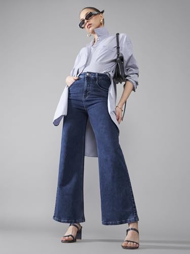 Image of Dolce Crudo Boot Cut High Rise Cropped Jeans for Women