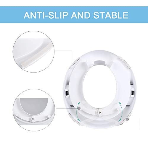 Kinder Toilettensitz, Premium Kinder WC Sitz Töpfchen Training Sitze Kloaufsatz für Kinder, Baby Potty Training Sicher Bequem Toilettentrainer mit Spritzschutz (Weiß) - Image 4