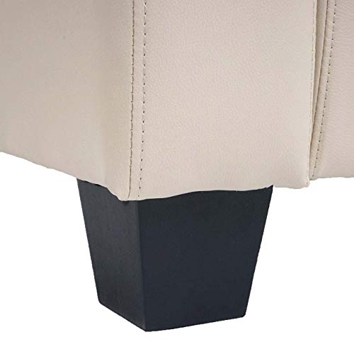Mendler 3er Sofa Couch Loungesofa Lille - Kunstleder, Creme – Bild 7