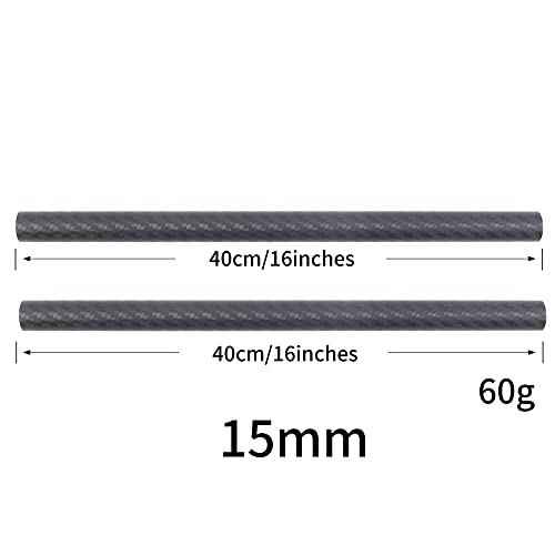 Image of 16 Inch 15mm Carbon Fiber Rod for 15mm Rail Rod Support System Matte Box Follow Focus - Pack of 2