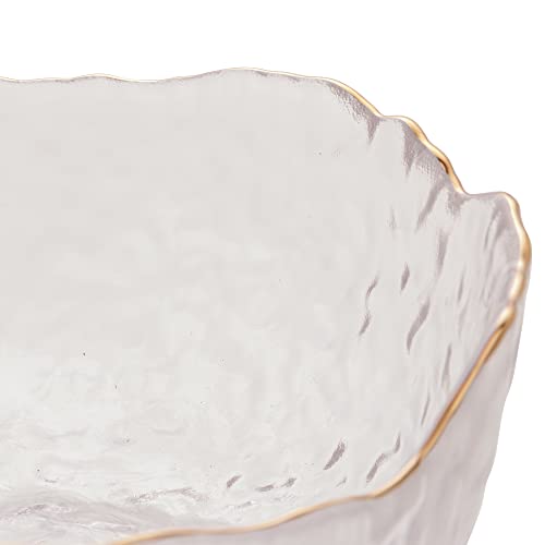 Bowl de Cristal Martelado com Borda Dourada Taj 17cm x 8cm - Wolff