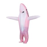 Inflatable Shark Costume for Adult, Inflated Shark Costume for Halloween, Christmas, Cosplay party (Pink)