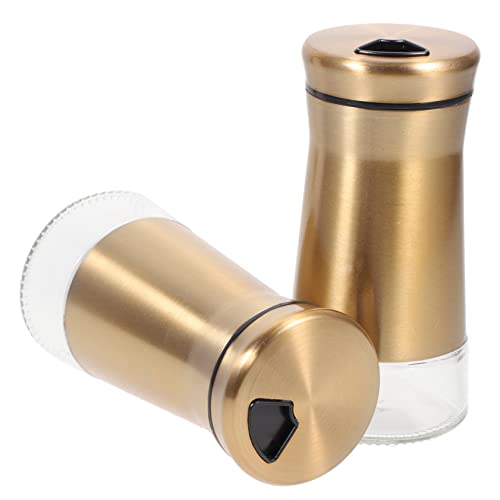 SOLUSTRE 2Pcs Seasoning Shaker Bottles Tightly Sealed Condiment Jars for Spices Easy to Clean Kitchen Accessories Finish