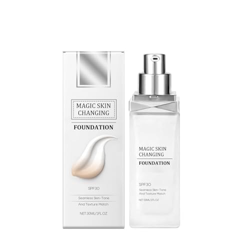 Base de Maquillaje Que Cambia de Color | Color Changing Foundation Makeup 30ml - Perdurable Base de Maquillaje, Crea una Bases de Maquillaje Natural, Corrector Hidratante, Ligera, SPF30