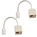 URBEST 2 Pcs RJ45 8P4C Plug to RJ11 6P4C Female M/F Telephone Ethernet Adapter