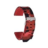 Cinturino da 18/20/22 mm e 24 mm compatibile con Samsung Galaxy Watch 4/Classic/46/42 mm/Active 2 Gear S3 Camo in silicone compatibile con cinturino Huawei GT/2/3 Pro(Red,20mm)