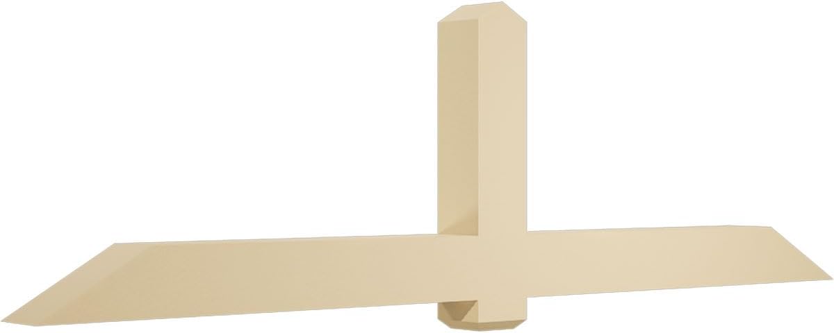 96"W x 28"H x 6"D x 6"F, 7/12 Pitch, Eugene Signature Urethane Gable Bracket, Primed Tan