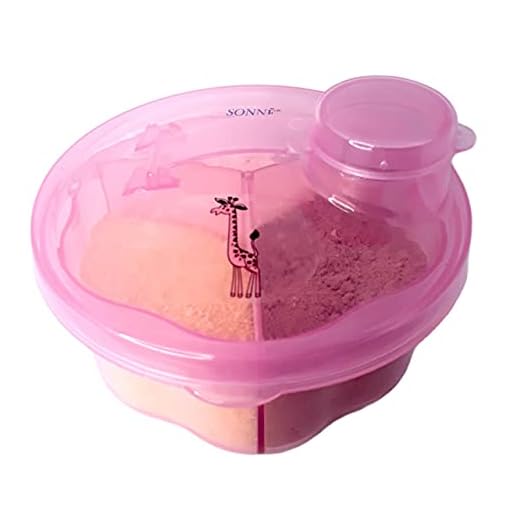 Sonne Porta Leite Em Pó Com Três Divisórias Girafa Rosa