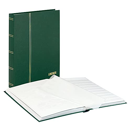Classeur pour timbres 32 pages blanches LINDNER vert 230x305x25 mm