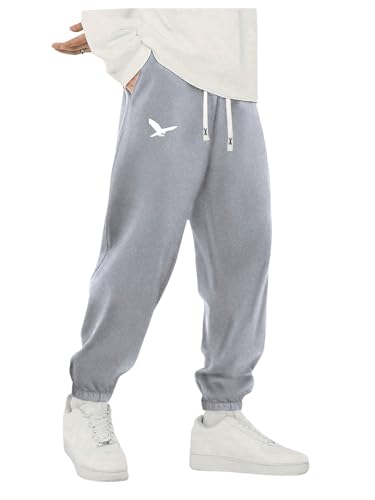 SOLY HUX Men's Drawstring High Waisted Graphic Sweatpants Tapered Leg Workout Pants with Pockets