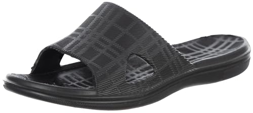 Brandsseller Herren Badeschuhe Badeschlappen Badelatschen Strandschuhe Uni (Schwarz Uni, EU Schuhgrößensystem, Erwachsen...