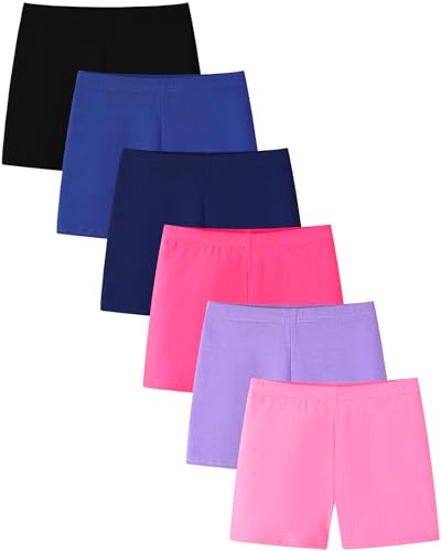 Adorel Pantalones Cortos Algodón Mallas Cortas Shorts para Niña Pack de 6 Verano Colorido 7-8 Años (Tamaño del Fabricante 170)