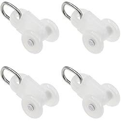 Alcampo Cortina Baño 50 Piezas para Poleas de Cortinas Colgantes,Rodillos de la Pista de la Cortina Ruedas