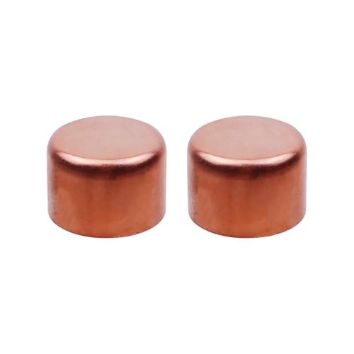 Semetall 1-1/2 Inch Copper Pipe End Cap,2 PCS Copper Fitting Cap,Sweat Connection