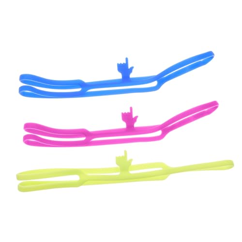 Housoutil 3個 シリコン製指差ししおり 弾性素材で柔軟フィット 読書進捗記録に便利 ランダムカラー オレンジ ブルー ピンク ランダムカラー