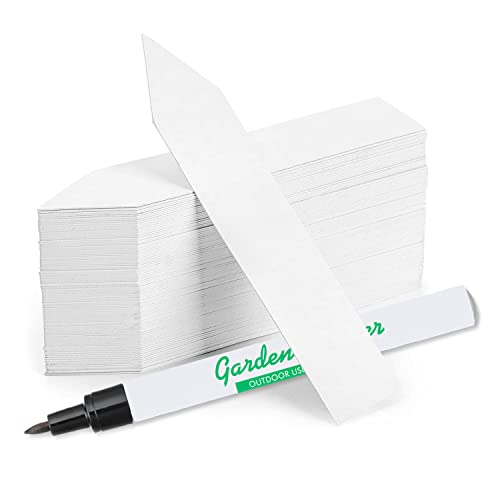 Line42 4 Inch Plastic Plant Labels For Seedlings, Flexible Waterproof Plant Tags, Vegetable Gardening Stake Tags For Potted Plants And Outdoor Garden, White, 1000 Pcs #TOP1