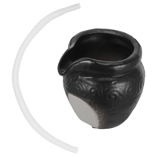 GLEAVI Fontaine Pot Cascade en Céramique Vintage Circulation d'eau, Pot Décoratif Extérieur Et Intérieur pour Jardin Et Balcon, Système Écologique pour Plantes Hydroponiques, Vasque Décorative