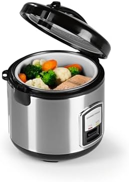 Bild 3 - GOURMETmaxx Kompakt-Reiskocher & Dampfgarer, 1L, inkl. Dampfeinsatz, Gartopf, Reislöffel & Messbecher, Warmhaltefunktion, ideal für kleine Familien & Singles, spülmaschinengeeignet