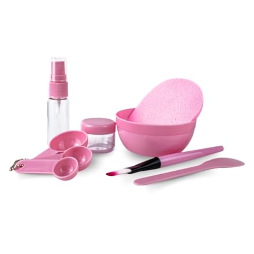 Kit Skin Care Argila Frasco Esponja Espátula Pincel Colher