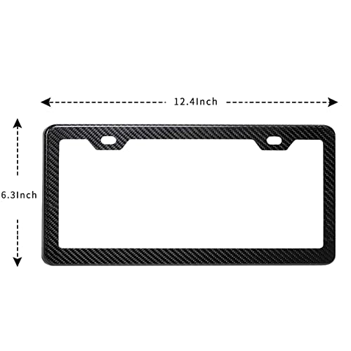 Carbon Fiber License Plate Frame,Gloss Black License Plate Frame,Slim License Plate Frame,Black Metal License Plate Frame For Men,Car Plate Frame #TOP4