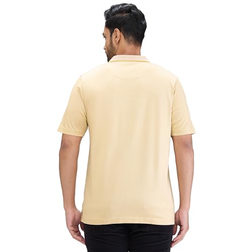 Image of Colorplus Men's Comfort Fit Solid Pattern Pure Cotton Plain Collar Half Sleeve Casual T-Shirt